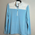 Foot Joy blue and white striped half zip golf athletic pullover Photo 0