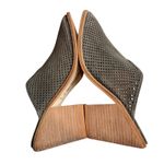 Anthropologie Women's Blaire Mules Size 7.5M Gray Perforated Suede Slip On Photo 7