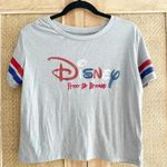 Disney  Free to Dream Crop T-Shirt Size Large America  Embroidered 4th of July Photo 0