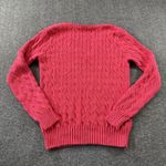 Ralph Lauren  Sport Women's Pony Logo Cable Knit V Neck Sweater Pink Large Preppy Photo 1