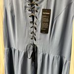 NEW Scarlet Darkness Long Sleeve Renaissance Lace Up Ric Rac Midi Dress Blue XL Photo 5