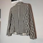 Linda Allard Ellen Tracy Houndstooth Blazer Silk Black Cream Womens Size 6 Photo 6