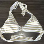 Lauren Ralph Lauren Gold Metallic Bikini Top White Size 14 Photo 0