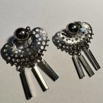 Cha Cha Signed Sarah Cov Silver Tone  Dangle Charms Clip On Earrings Coventry Photo 2
