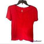 Me to We  Red Women's Short Sleeve Cut Out Top Size Small Photo 2