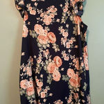 Emery Rose Floral Ruffle Sleeve Short Sleeve Dress XXL NWOT Blue Photo 0