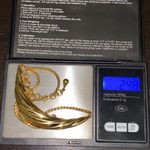 Crescent Vintage MONET Ruffled Bar Pendant Choker Gold tone Necklace Photo 8