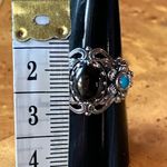 Natural Shungite Sleeping Beauty Turquoise Sterling Silver Ring Size 8 Black Photo 6