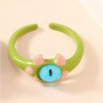 Cute Quirky Green‎ Monster Design Cuff Ring Gothic Punk Style Green Photo 7