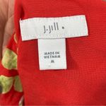 J. Jill Red Floral Wrap Dress | Short Ruffle Sleeve & Ruffle Hem | Size MEDIUM Photo 3