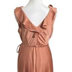 BHLDN Sedona Tansy Satin Charmeuse Ruffle Maxi Wrap Gown Sedona Sunset Size 10 Photo 7