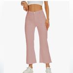 Women Straight Leg Capris Jeans Mid Rise Cropped Pants Stretchy‎ Ankle Length Pink Size M Photo 2