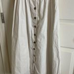 H&M White Linen Blend Buttons Dress Midi size small Photo 4