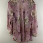 Vintage 90s Pastel Pink Floral Whimsy Fairy Sheer Open Drape Kimono Cardigan Size 16 Photo 9