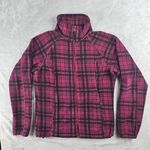 Columbia  Full Zip Fleece Sweater Jacket Women's Size Medium Pink Plaid Photo 0