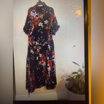 Gracia  black floral maxi dress size M Short Puffy And Elastic Sleeve Pocket Photo 14
