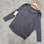 Athleta NWT Women’s Threadlight Asym Relaxed Longsleeve Shirt in Silver Bells XL Photo 4