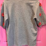 RARE Katya Dobryakova Embroidered Bird Cactus Sweatshirt XS Gray Photo 5