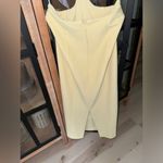 MISHA Alia midi dress halter neck criss cross open back bodycon cutout butter Yellow Size 2 Photo 7