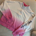 Peloton  Women's Pink and White Ombre Sweatshirt 1/2 Zip Pullover Photo 0