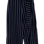 Altar'd State Altar’d State Navy Striped High Waist Paperbag Belted Wide Leg Pants L Trendy Photo 0
