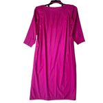 Vtg 80s Career Guild Women's 10 Midi Dress Pink Modest Tie Waist Business Casual Photo 2