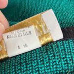 Vintage Cardigan Sweater Green Black Grandma Argyle Diamond USA Made Cozy XL Photo 5