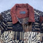 Ala Carte patterned jacket blazer patchwork animal leopard upholstery Sz Large Photo 1