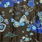 Laura Ashley  Womens Sz XL Silk Black And Blue Reef Embroidered Butterfly Jacket Photo 9
