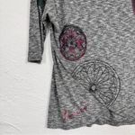 Desigual  Grey Lagenlook Short Sleeve Sweater Womens S Artsy Casual Photo 1