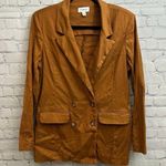 Evereve Alexa Double Breasted Linen Blend Blazer Burnt Orange Size Small Photo 0