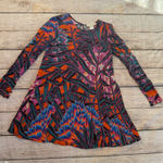 Mara Hoffman  Herbarium Swing Dress Persimmon Abstract Print Long Sleeve Medium Photo 0