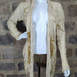 Anthropologie Guinevere Fallen Foliage Cardigan Sweater Leaf Feather Size Medium Photo 0