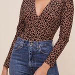 ASTR Lulus plunge Deep V leopard animal print bodysuit Photo 0