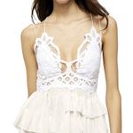 Free People Adella Lace Smock Back Ruffle Cotton Blend Back Detail Cami Photo 5