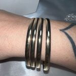 Set of 4 Gold Tone Thick Bangle Bracelets Photo 0