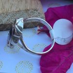 Solid Sterling Silver Abalone Shell Owl Ring Size 7.5 Green Photo 4