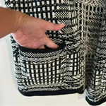 Anthropologie Angel of the North Roenne Cardigan Vest Black White Knit Sz Medium Photo 12