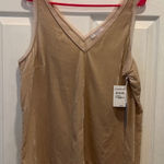 Chelsea28 NWT Nordstrom Velvet Tank Top V Neck Sleeveless Neutral Blouse Size L Photo 0