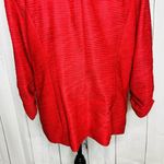 Chico's Womens Red Textured One-Button Ruched Sleeve Blazer Size 2 Large Photo 9