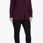Calvin Klein  Plum Women’s Blazer with Faux Leather Collar Photo 12