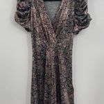 Ba&sh  Shopbop Gala Puff Sleeve Metallic Paisley Floral Mini Dress Noir size xs 2 Photo 1