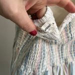 Lucky Brand Linen Blend Striped Puff Sleeve Mini Dress Boho Sz XL Photo 6