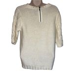 Apostrophe Elbow-length Sleeve Chunky Pompom Cable Knit Cream Pullover Sweater-M Photo 5