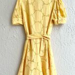Rachel Parcell  floral eyelet yellow shirt dress large Photo 8
