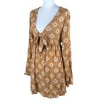 Volcom NWT Star Dreamer Floral Boho Bronze Mini Dress Size XS Photo 7