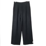 St. John Santana Knit Pleated Wide Leg Trouser Pant Black 6 Photo 1