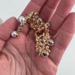 NIB Christian Siriano Faux Pearl Rhinestone Earrings Prom Wedding Statement‎ Gold Photo 5