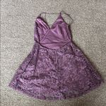 Lulus Just Us Tonight Purple Embroidered Strappy Skater Dress Medium Photo 3