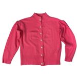 Vintage Women's Mock Neck Pearl Button Cardigan Sweater Pink Size M Classic Size M Photo 6